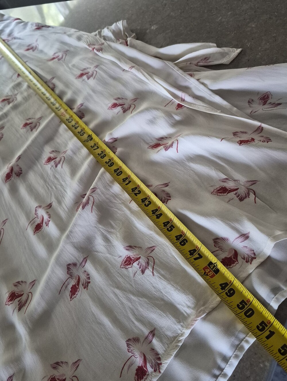 Vintage Banana Republic Cream Maxi Wrap Dress with Pink Floral Motif - Picture 5 of 13